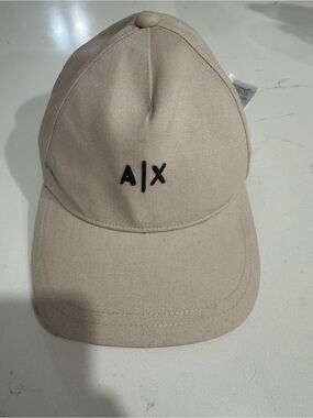 A/X Armani Exchange Tan Baseball Cap with Black Logo